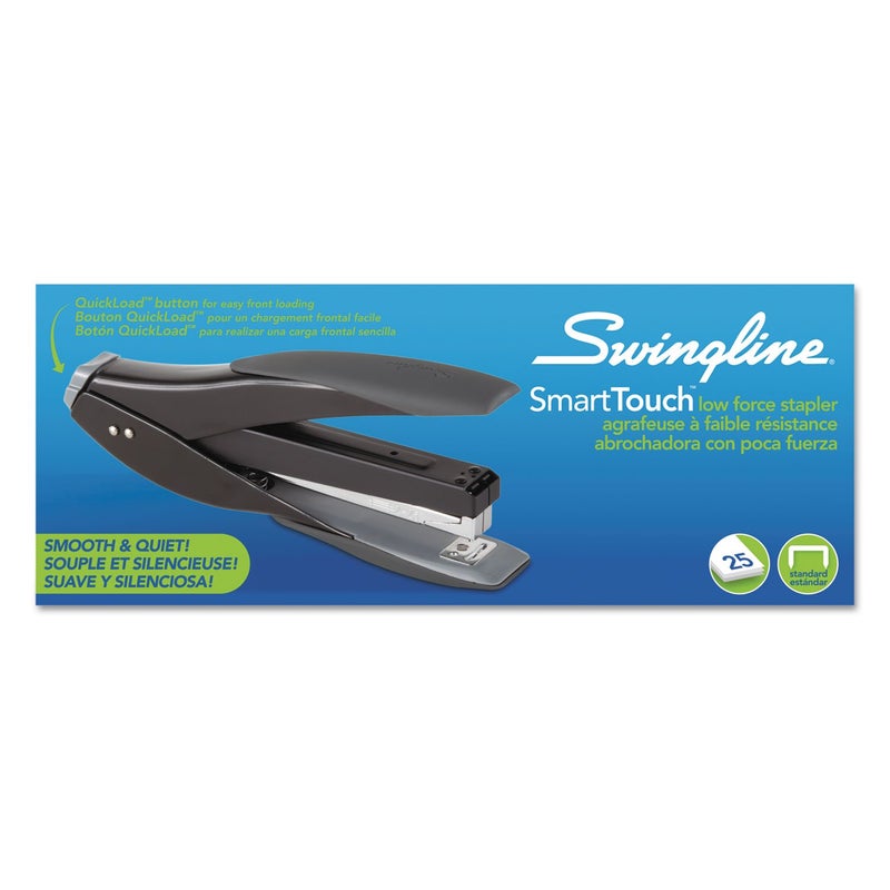 Swingline Stapler, SmartTouch Desktop Stapler, Reduced Effort, 25 Sheets, Full Strip, Silver/Blue (S7066525) - Image 3